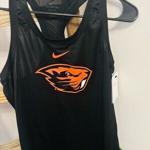 NEW Nike Oregon State University Beavers Black Tank Top with Orange Graphic